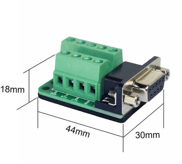Alt view image 3 of 5 - DB9 Connector to Wiring Terminal RS232 Serial Port Breakout Board Solder-Free (F