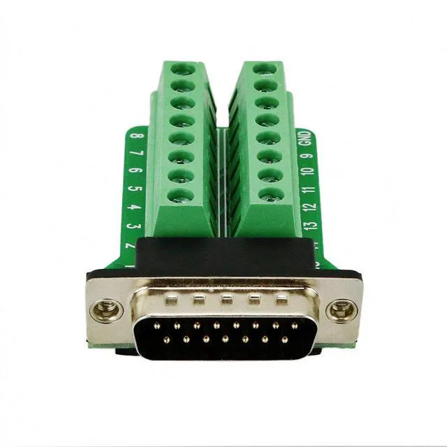 Alt view image 3 of 5 - D-SUB DB15 Male 15 pin to Terminal Breakout Board Connector with Screws