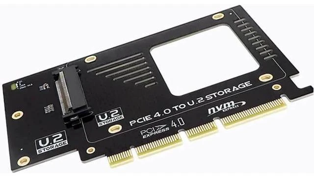 Main image of PCIe X4 x16 to U.2 NVMe Adapter Card 32Gbps/64Gbps High Speed Expansion Support