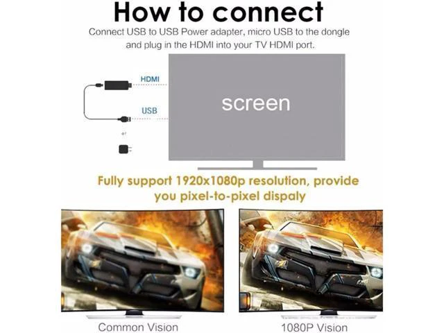 Alt view image 3 of 6 - WiFi Display Dongle Receiver Black 1080P HD TV Stick Airplay Media Streamer Adap