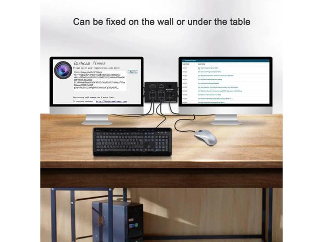 Alt view image 5 of 5 - Wall-Mounted 2 In 1 Out USB HD KVM Switch Box for 2PC Sharing Keyboard Mouse Pri