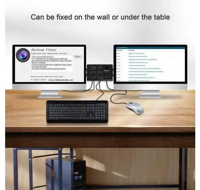 Alt view image 5 of 5 - Wall-Mounted 2 In 1 Out USB HD KVM Switch Box for 2PC Sharing Keyboard Mouse Pri