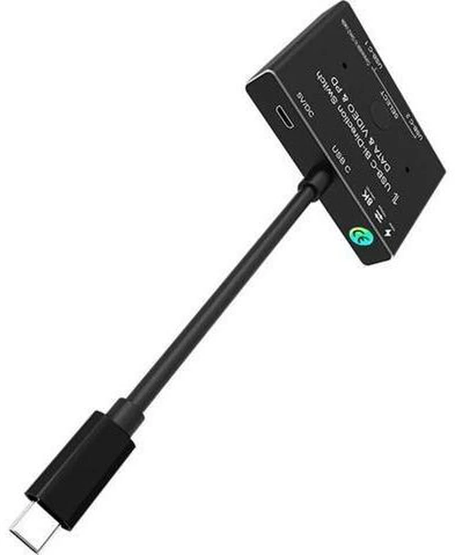 Alt view image 5 of 6 - New KVM Switch USB C Two-Way Switch 1x2/2x1 Splitter Data Video Switcher 8K@30Hz