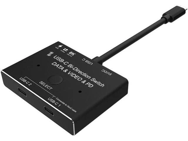 Alt view image 5 of 6 - 1x2/2x1 USB C KVM two-way Switch USB 3.1 splitter data video switcher 8K @ 30Hz