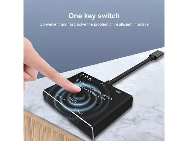 Alt view image 4 of 6 - KVM USB C two-way Switch 1x2/2x1 USB 3.1 splitter data video switcher 8K @ 30Hz