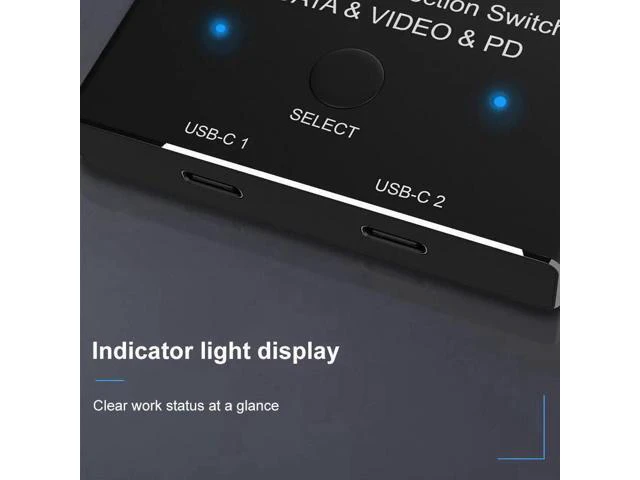 Alt view image 5 of 6 - KVM USB C two-way Switch 1x2/2x1 USB 3.1 splitter data video switcher 8K @ 30Hz