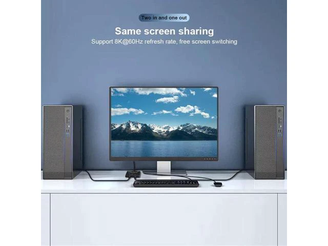 Alt view image 6 of 6 - KVM USB C two-way Switch 1x2/2x1 USB 3.1 splitter data video switcher 8K @ 30Hz
