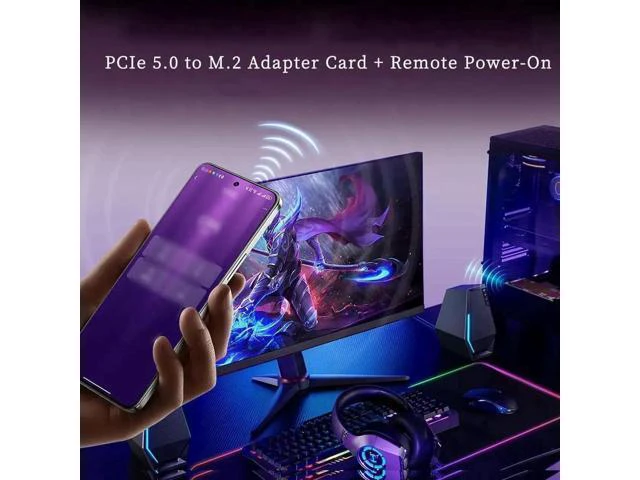 Alt view image 2 of 5 - P521 PCIe 5.0 X4 to M.2 NVMe SSD Adapter Card with Remote Boot 128Gbps High-Spee