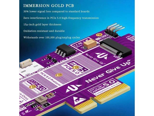 Alt view image 4 of 5 - P521 PCIe 5.0 X4 to M.2 NVMe SSD Adapter Card with Remote Boot 128Gbps High-Spee