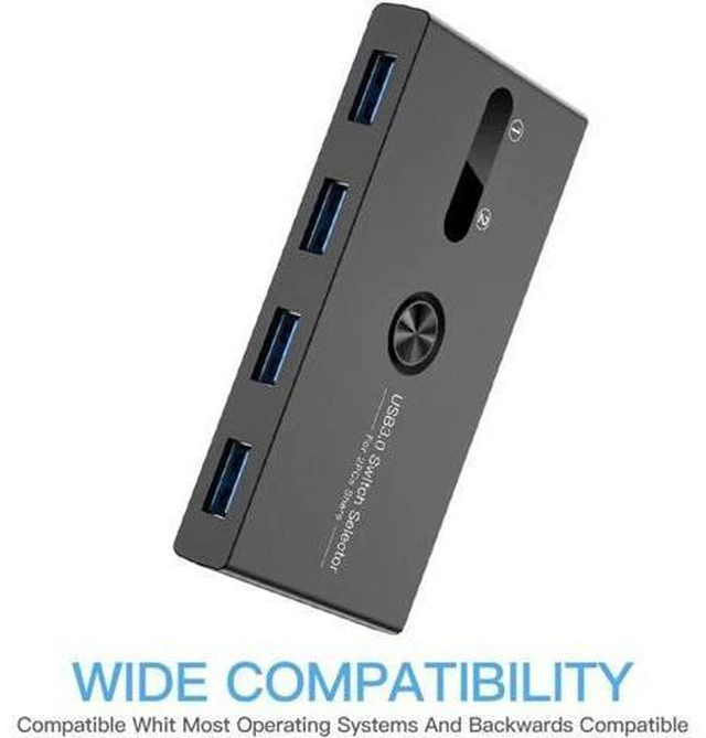 Main image of USB 3.0 Switch 2 in 4 Out KVM Docking Station Printer Sharing Device Monitor Ada