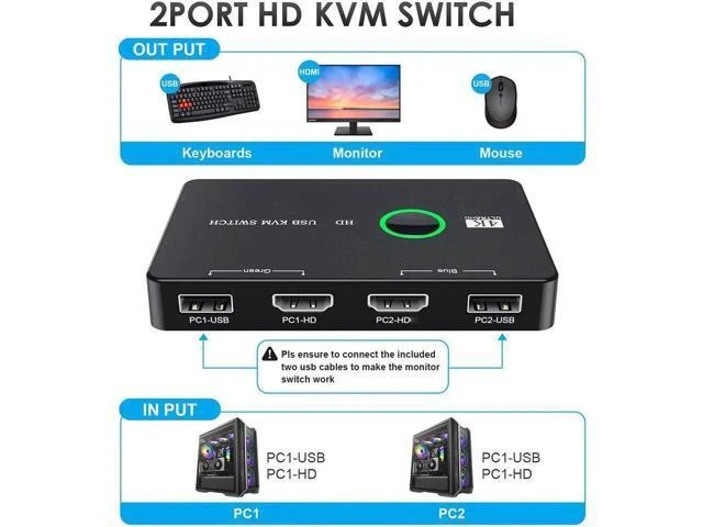 Alt view image 4 of 6 - KVM Devices Keyboard Mouse Printer KVM Shared Controller Plug and Play USB KVM S