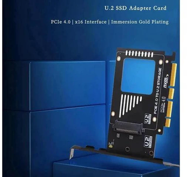 Alt view image 2 of 3 - PCIe X4 x16 to U.2 NVMe Adapter Card 32Gbps/64Gbps High Speed Expansion Support