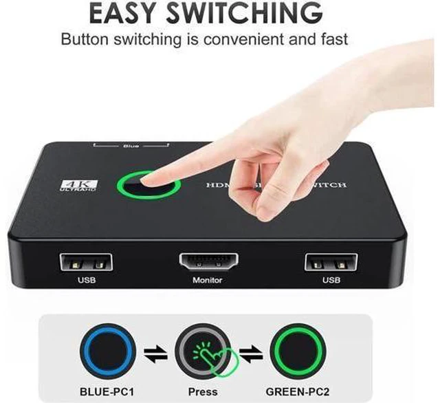 Main image of Switcher Keyboard Mouse Printer KVM Hub Adapter Plug and Play USB Switcher Split