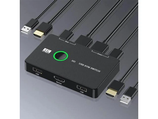 Alt view image 2 of 6 - Switcher Keyboard Mouse Printer KVM Hub Adapter Plug and Play USB Switcher Split