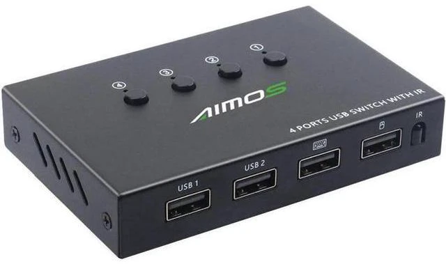 Alt view image 2 of 6 - USB2.0 KVM Switch Splitter Box 4 in 4 out 4 PCs Sharing 4 USB Devices 2.0 Switch