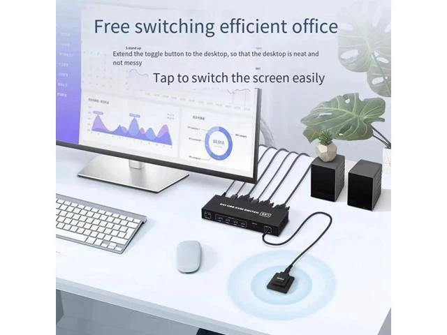 Alt view image 4 of 7 - KVM Switch,KVM Switch 2 in 1 Out for 2 Computers Share Keyboard Mouse and USB 2.