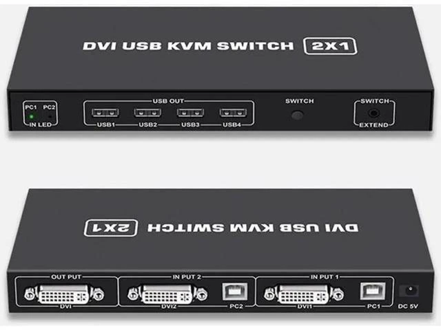 Alt view image 6 of 7 - KVM Switch,KVM Switch 2 in 1 Out for 2 Computers Share Keyboard Mouse and USB 2.