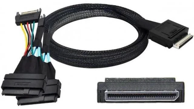 Alt view image 3 of 7 - SF-053 OCuLink PCIe PCI-Express SFF-8611 8x 8-Lane to Dual SFF-8639 U.2 4x SSD D