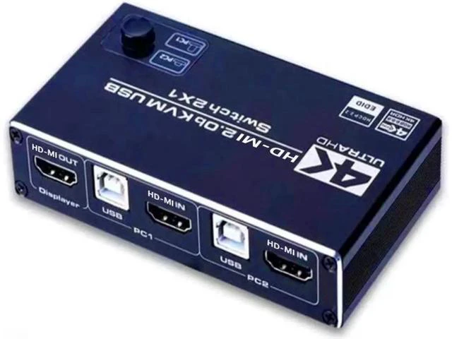 Alt view image 6 of 6 - Switch 4K@60Hz USB Switch KVM Switcher HD-MI2.0 Splitter Box for Sharing Keyboar