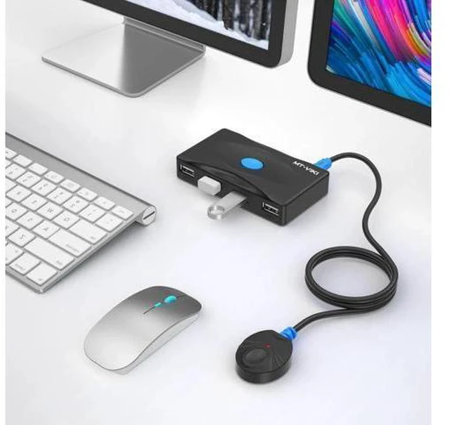 Alt view image 2 of 6 - MT-VIKI USB Switch Selector 2 Computer Share 4 USB Devices USB 2.0 Peripheral Sw