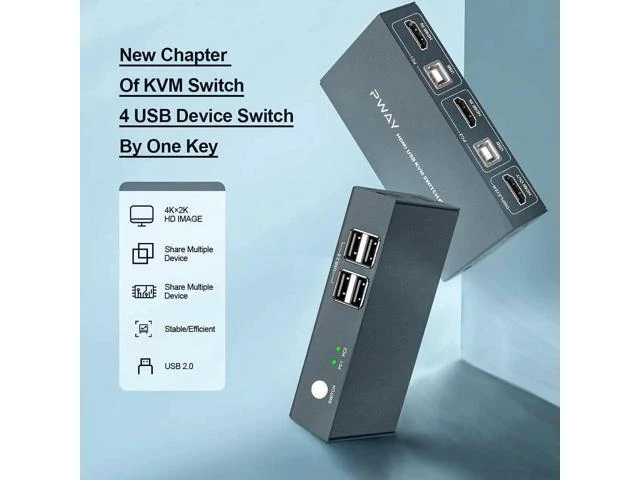 Alt view image 6 of 6 - Switch USB1.1 for PC Laptop 2 Computers Sharing 2 USB Devices Peripheral Switche