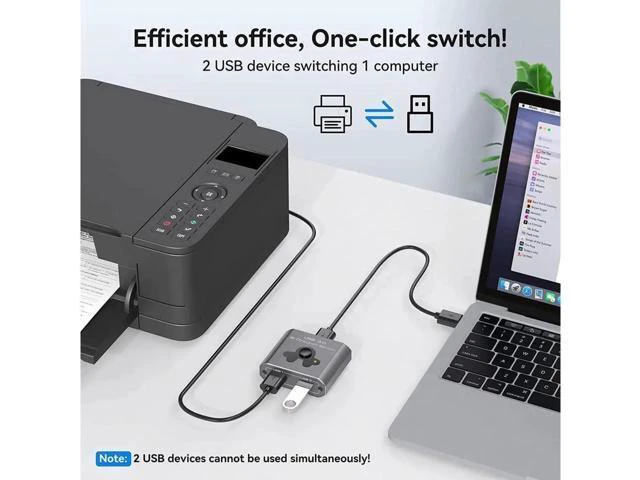 Alt view image 5 of 7 - 2 Port USB 3.0 Switch Bi-Directional KVM Switch USB Switcher 2 in 1 Out / 1 in 2