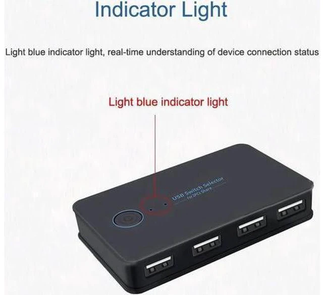 Alt view image 4 of 7 - USB KVM Switch Selector 2 Computers 4-Port USB 2.0 Peripheral Sharing Switch Hub