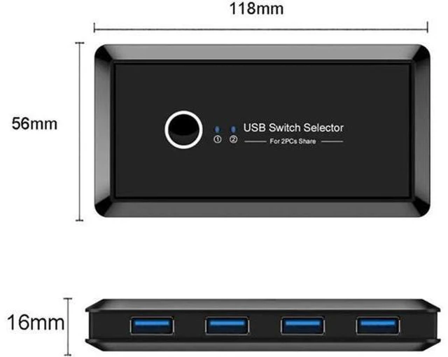 Alt view image 6 of 7 - KVM USB 3.0 Switch Hub Selector 2 PCS Computer Switch Sharing 4 Devices for Keyb