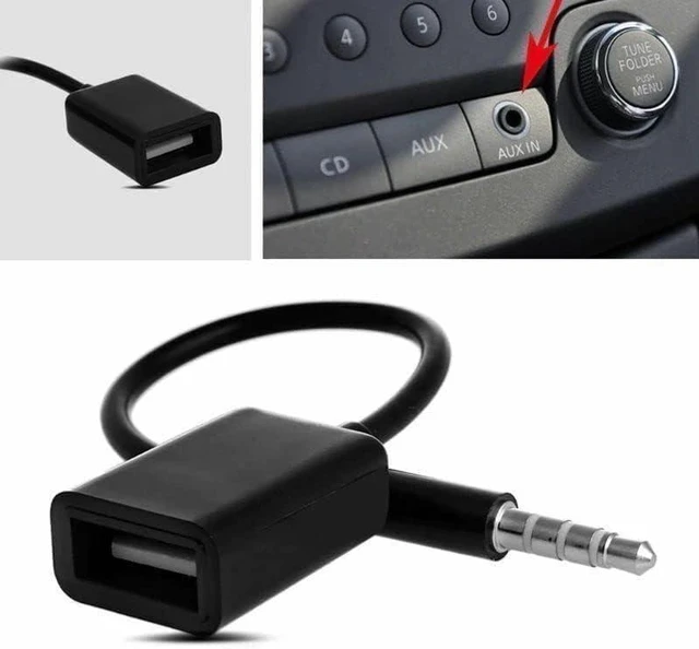 Alt view image 5 of 7 - 3.5mm Male AUX Audio Plug to USB Female Adapter OTG Cable Black 15CM for Devices