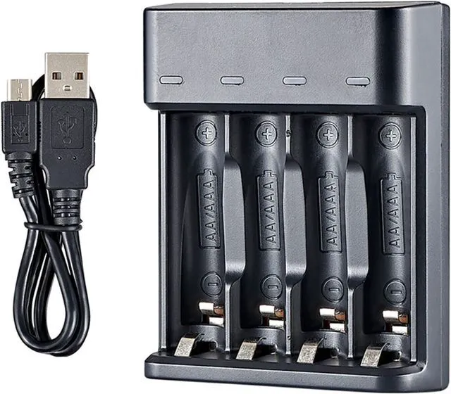 Main image of 4 Slot Battery Charger for AA/AAA Batteries NiMH Battery Charger USB Universal R