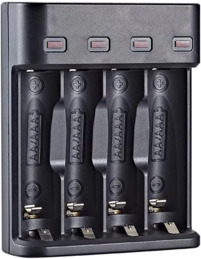 Alt view image 3 of 6 - 4 Slot Battery Charger for AA/AAA Batteries NiMH Battery Charger USB Universal R