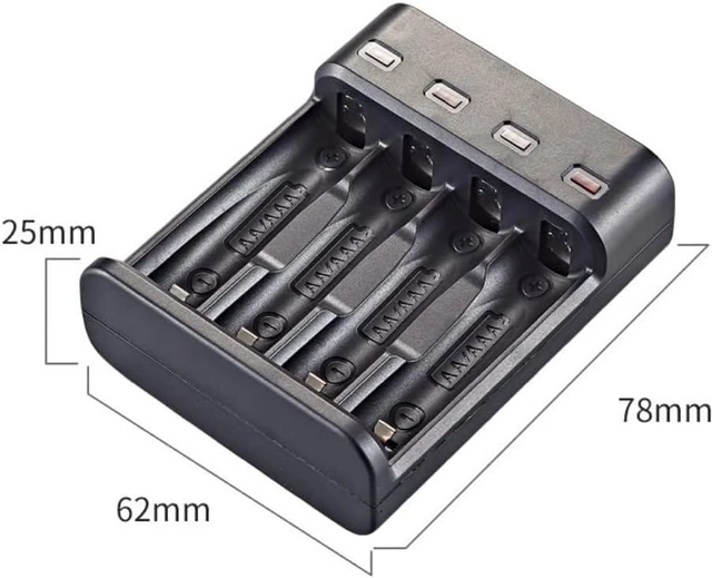 Alt view image 6 of 6 - 4 Slot Battery Charger for AA/AAA Batteries NiMH Battery Charger USB Universal R