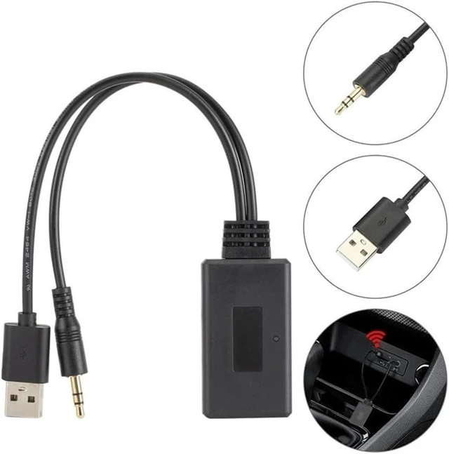 Alt view image 2 of 5 - Bluetooth Audio Adapter Auto Aux 3.5mm Car USB Receiver Cable for Speaker Music
