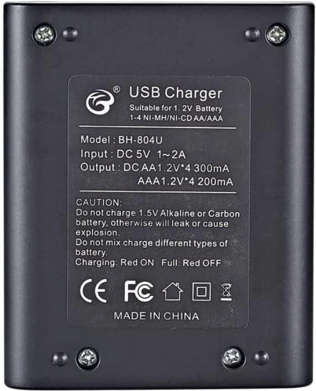 Alt view image 4 of 6 - 4 Slot Battery Charger for AA/AAA Batteries NiMH Battery Charger USB Universal R