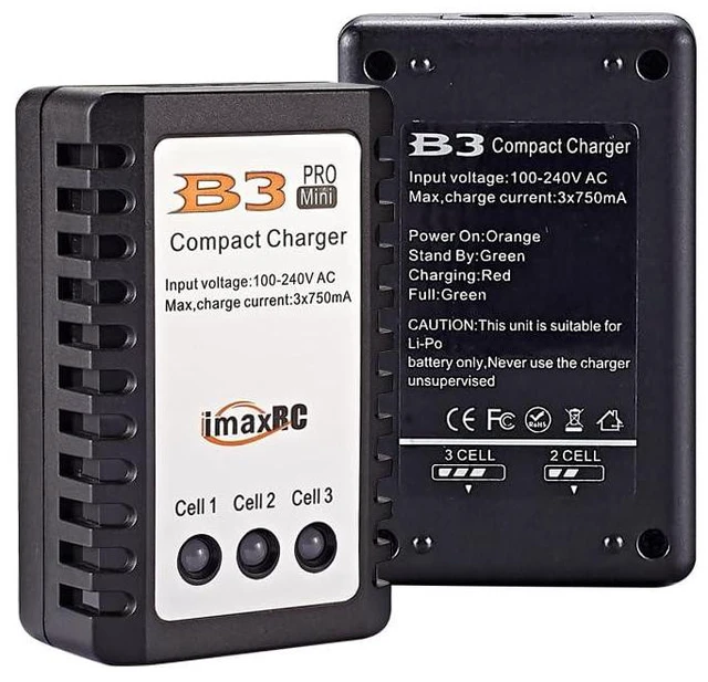 Alt view image 3 of 7 - B3 RC LiPo 2S-3S Battery Balancer Charger 7.4V-11.1V RC Pro Compact Charger B3AC