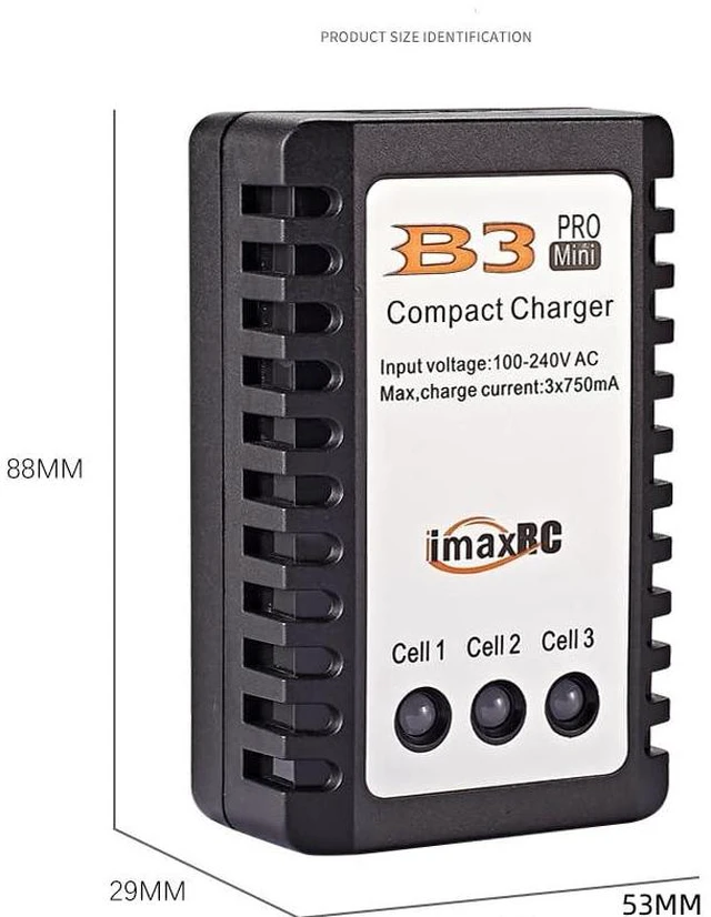 Alt view image 7 of 7 - B3 RC LiPo 2S-3S Battery Balancer Charger 7.4V-11.1V RC Pro Compact Charger B3AC