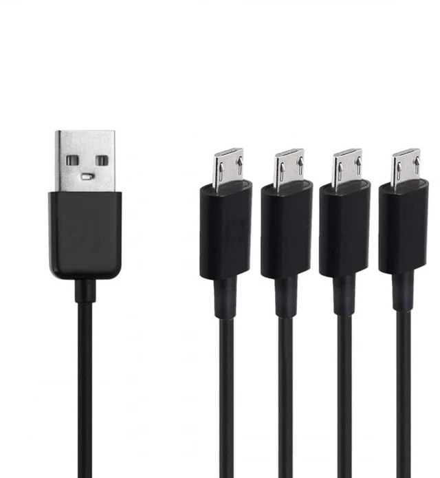 Main image of Micro USB Splitter Cable, 4-in-1 Multi Micro USB Cable Charging Cord, USB to Mic