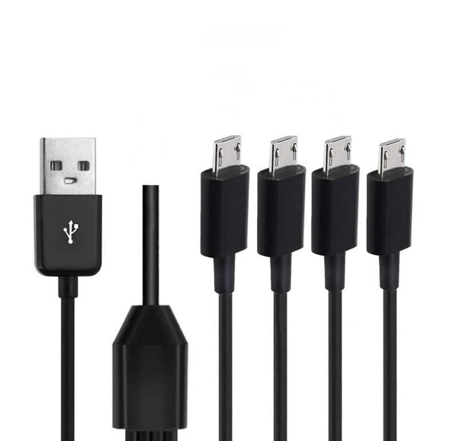 Alt view image 3 of 6 - Micro USB Splitter Cable, 4-in-1 Multi Micro USB Cable Charging Cord, USB to Mic