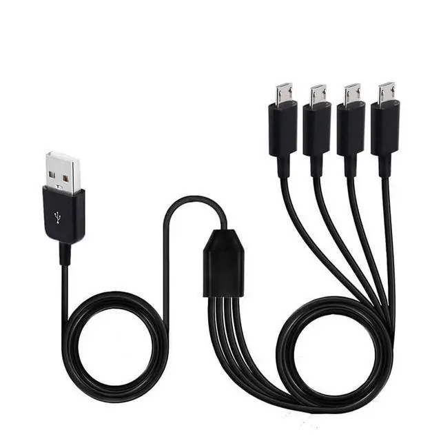 Alt view image 4 of 6 - Micro USB Splitter Cable, 4-in-1 Multi Micro USB Cable Charging Cord, USB to Mic