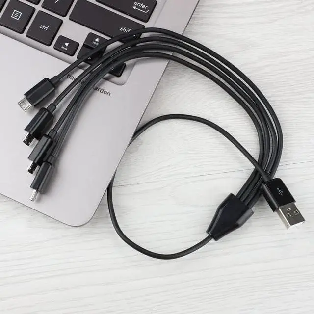 Alt view image 5 of 6 - Micro USB Splitter Cable, 4-in-1 Multi Micro USB Cable Charging Cord, USB to Mic