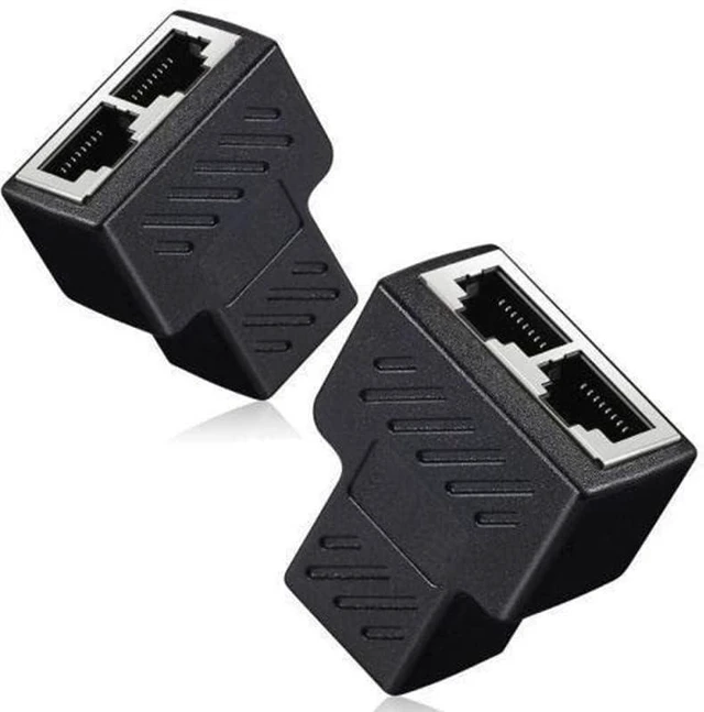 Main image of 2 Pack RJ45 Splitter Coupler Adapter Network LAN ETHERNET Internet Extension for