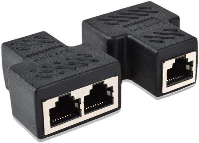 Alt view image 2 of 5 - 2 Pack RJ45 Splitter Coupler Adapter Network LAN ETHERNET Internet Extension for