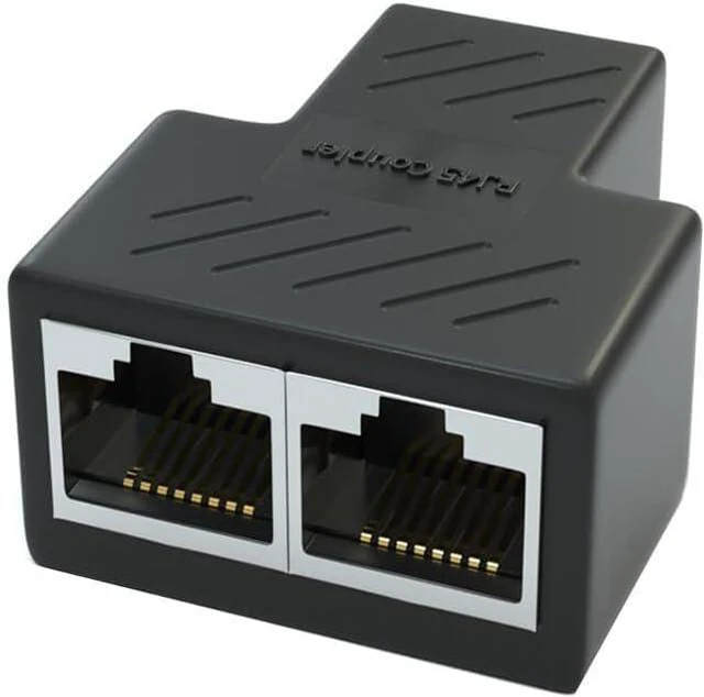 Alt view image 3 of 5 - 2 Pack RJ45 Splitter Coupler Adapter Network LAN ETHERNET Internet Extension for
