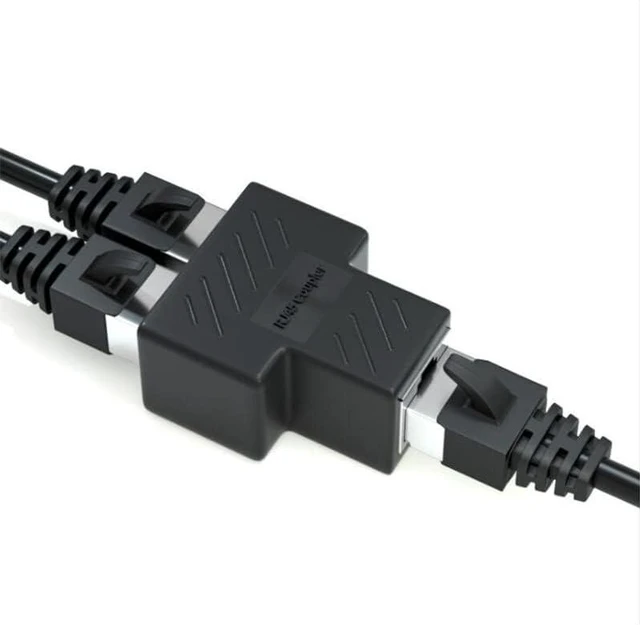 Alt view image 5 of 5 - 2 Pack RJ45 Splitter Coupler Adapter Network LAN ETHERNET Internet Extension for