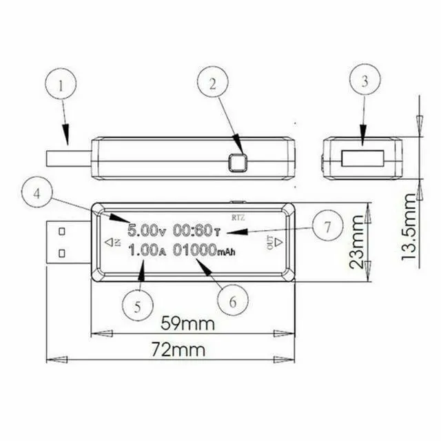 Alt view image 4 of 6 - Multi-Function USB Charger Doctor Tester Voltage Volt Current Meter Multimeter D