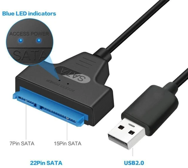 Alt view image 2 of 4 - USB 2.0 to SATA Adapter Converter Cable for 2.5" SATA External HDD SSD Hard Driv