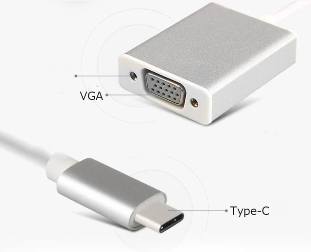 Alt view image 2 of 6 - USB C to VGA Adapter for Monitor 1080P, VGA to USB C Adapter Cable for Surface p