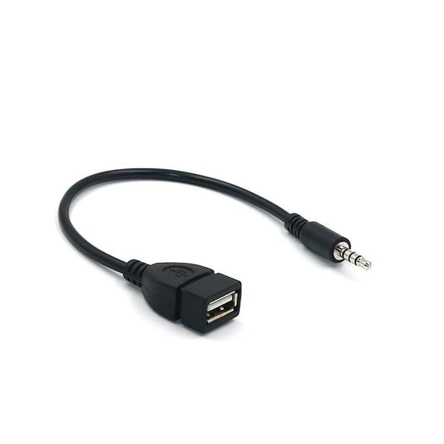 Alt view image 2 of 7 - 3.5mm AUX Audio Plug to USB A Female Car Audio Adapter Cable Converter for Car S