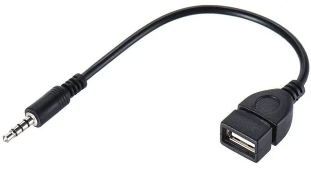 Alt view image 6 of 7 - 3.5mm AUX Audio Plug to USB A Female Car Audio Adapter Cable Converter for Car S