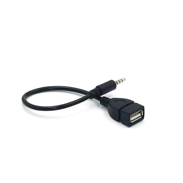 Alt view image 5 of 7 - 3.5mm AUX Audio Plug to USB A Female Car Audio Adapter Cable Converter for Car S